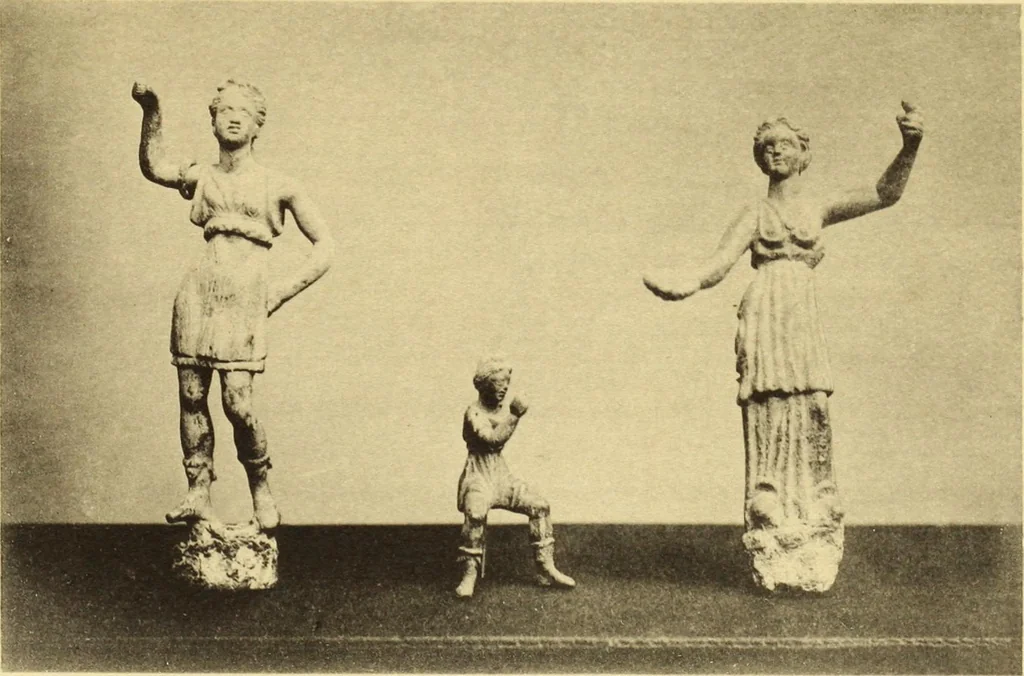 An illustration from Illustrated catalogue of classical antiquities from the site of the temple of Diana, Nemi, Italy. Discovered during excavations undertaken by the Right Hon. Lord Savile ... and given by him to the Art museum of Nottingham: with an account by Lord Savile of the discovery of the temple and the objects foundthere, 1893, leaf 96