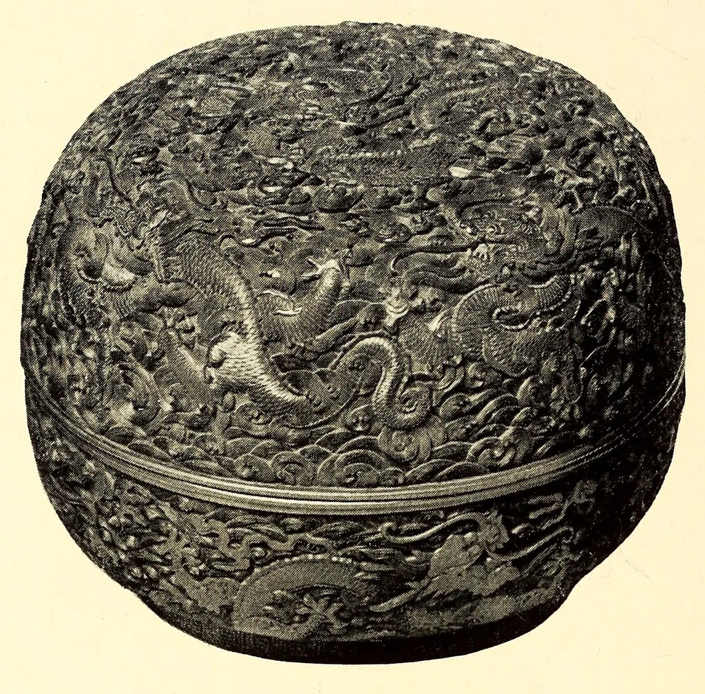 An illustration from Illustrated catalogue of an important collection of ancient Chinese art treasures comprising direct importations and rare specimens from the J. Pierpont Morgan and other famous collections : being the property of the Japanese connoisseur and expert Mr. Kano Oshima, 1918, leaf 46