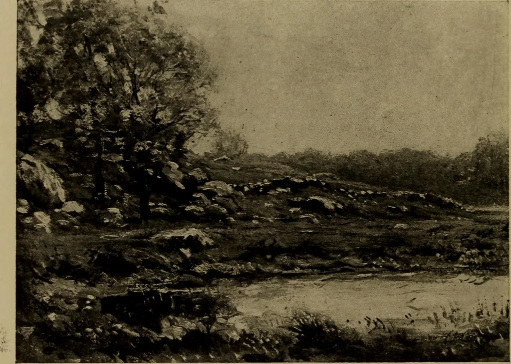 An illustration from Illustrated catalogue of the completed pictures left by the late Henry Ward Ranger, N.A. : and his collection of works by some of his contemporaries, 1917, leaf 21