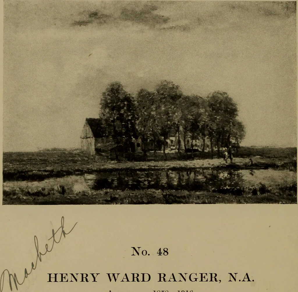 An illustration from Illustrated catalogue of the completed pictures left by the late Henry Ward Ranger, N.A. : and his collection of works by some of his contemporaries, 1917, leaf 39