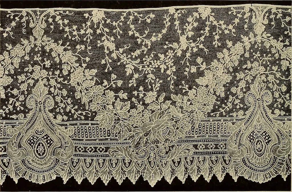 An illustration from Illustrated catalogue of rare and beautiful Sixteenth and Seventeenth century laces collected during twenty years by Leone Ricci, Esq. of Florence, 1915, leaf 21