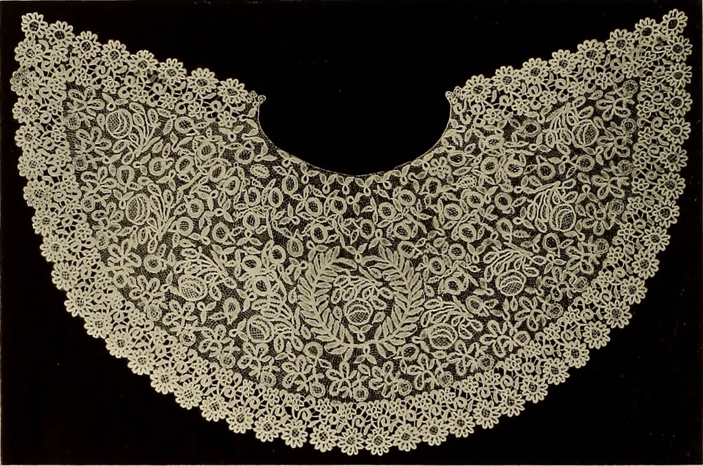 An illustration from Illustrated catalogue of rare and beautiful Sixteenth and Seventeenth century laces collected during twenty years by Leone Ricci, Esq. of Florence, 1915, leaf 23