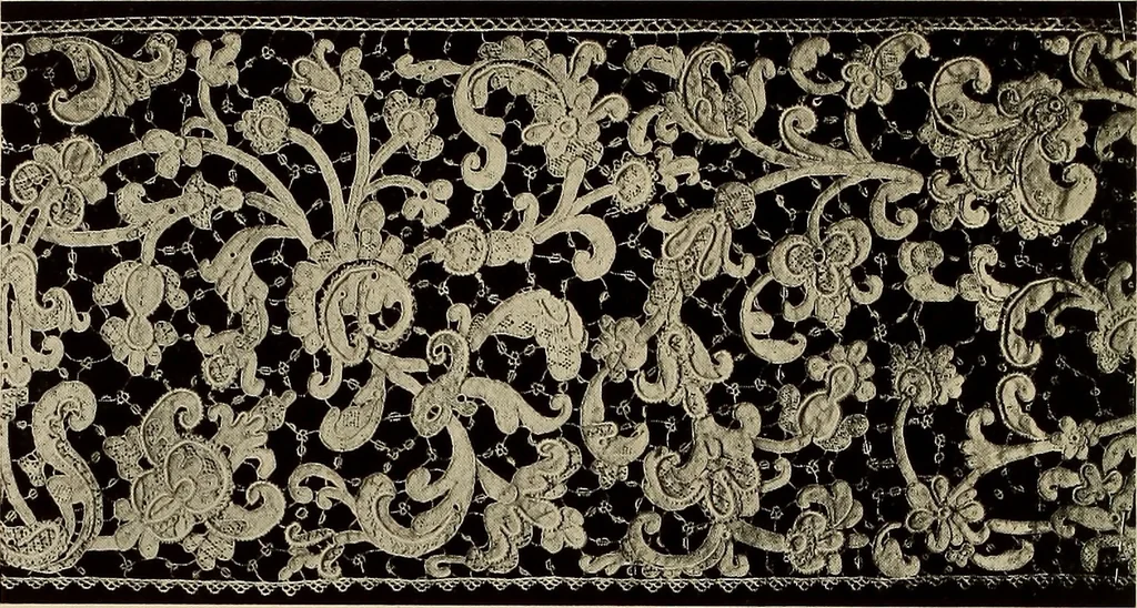 An illustration from Illustrated catalogue of rare and beautiful Sixteenth and Seventeenth century laces collected during twenty years by Leone Ricci, Esq. of Florence, 1915, leaf 63