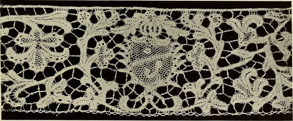 An illustration from Illustrated catalogue of rare and beautiful Sixteenth and Seventeenth century laces collected during twenty years by Leone Ricci, Esq. of Florence, 1915, leaf 88