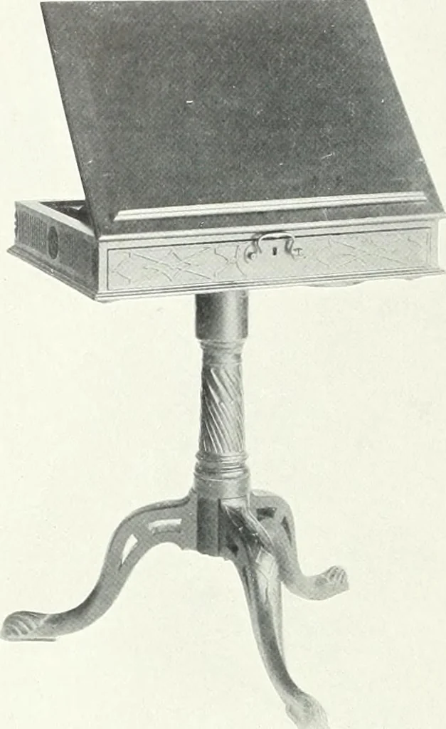 An illustration from Illustrated catalogue of a notable collection of beautiful English furniture of the XVII and XVIII centuries, 1910, leaf 105
