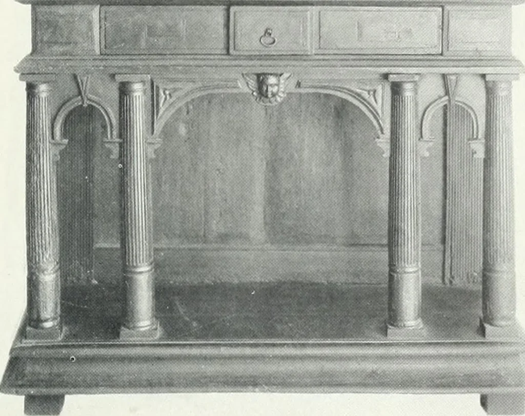 An illustration from Illustrated catalogue of a notable collection of beautiful English furniture of the XVII and XVIII centuries, 1910, leaf 158