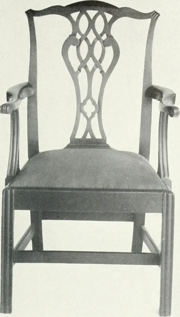 An illustration from Illustrated catalogue of a notable collection of beautiful English furniture of the XVII and XVIII centuries, 1910, leaf 182