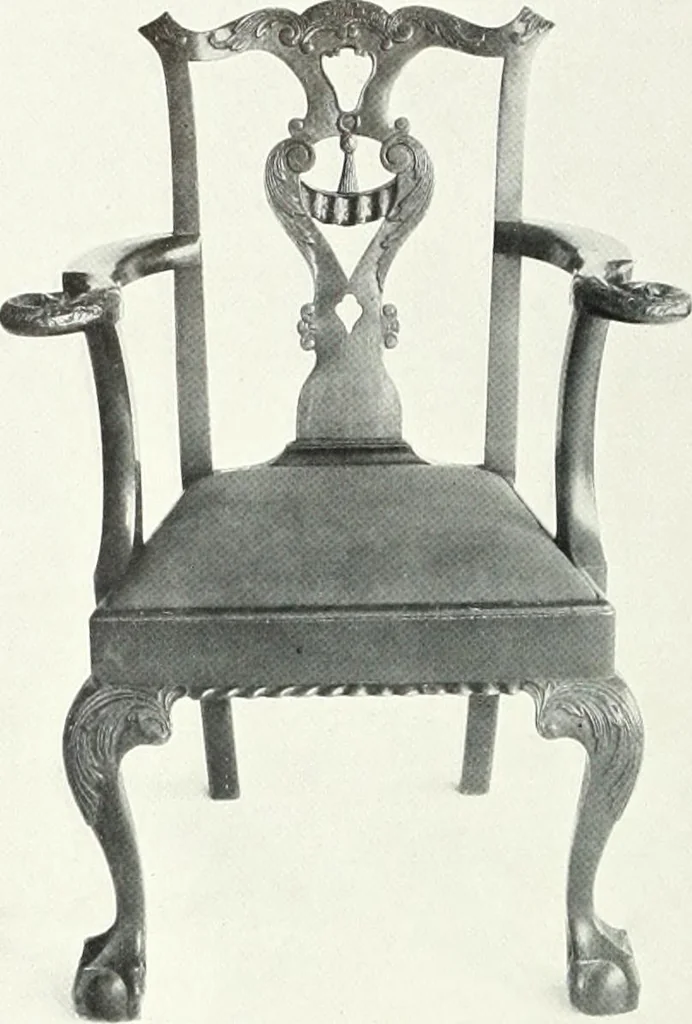 An illustration from Illustrated catalogue of a notable collection of beautiful English furniture of the XVII and XVIII centuries, 1910, leaf 185