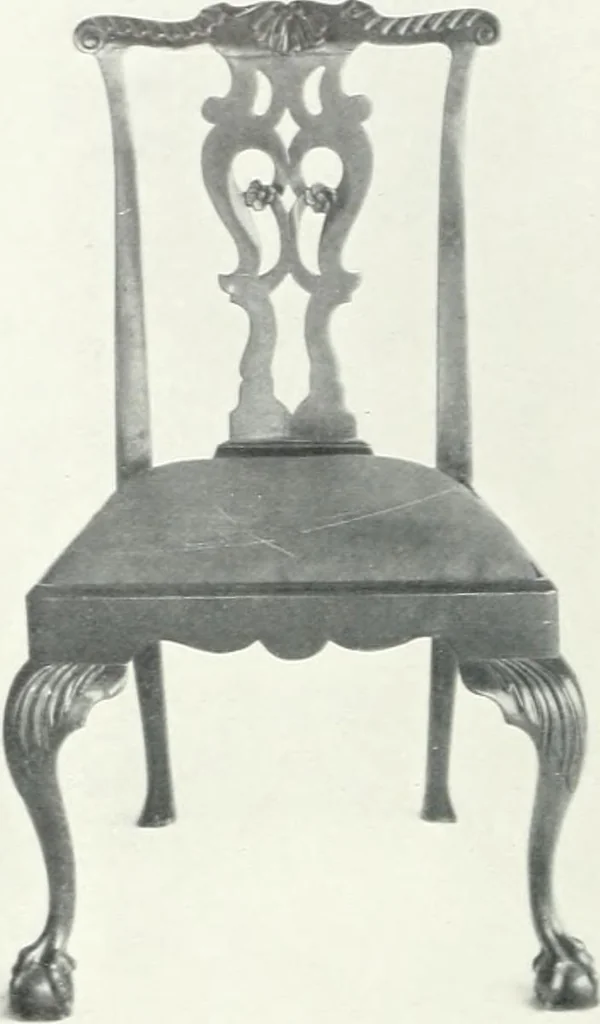 An illustration from Illustrated catalogue of a notable collection of beautiful English furniture of the XVII and XVIII centuries, 1910, leaf 187