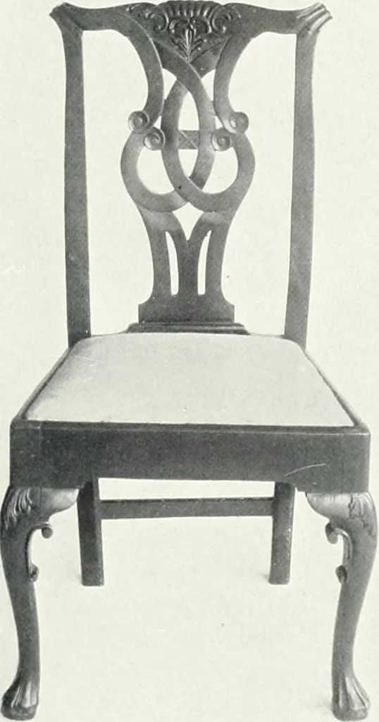 An illustration from Illustrated catalogue of a notable collection of beautiful English furniture of the XVII and XVIII centuries, 1910, leaf 192