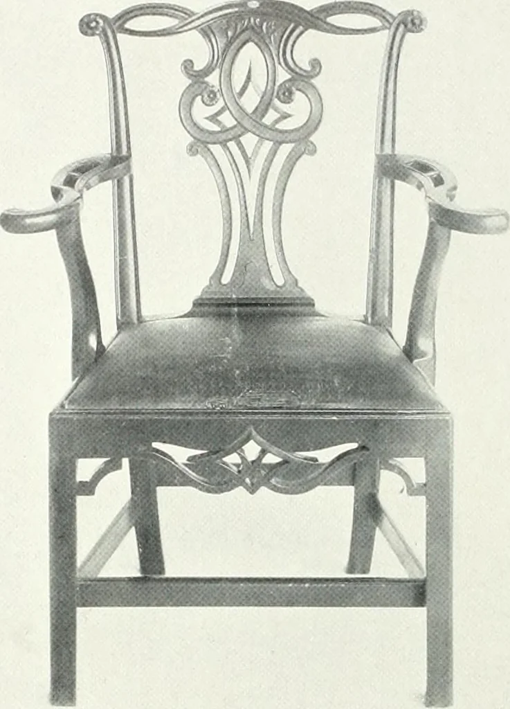 An illustration from Illustrated catalogue of a notable collection of beautiful English furniture of the XVII and XVIII centuries, 1910, leaf 195
