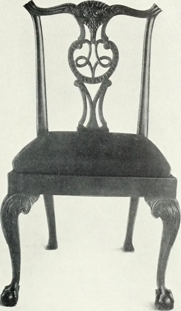 An illustration from Illustrated catalogue of a notable collection of beautiful English furniture of the XVII and XVIII centuries, 1910, leaf 196