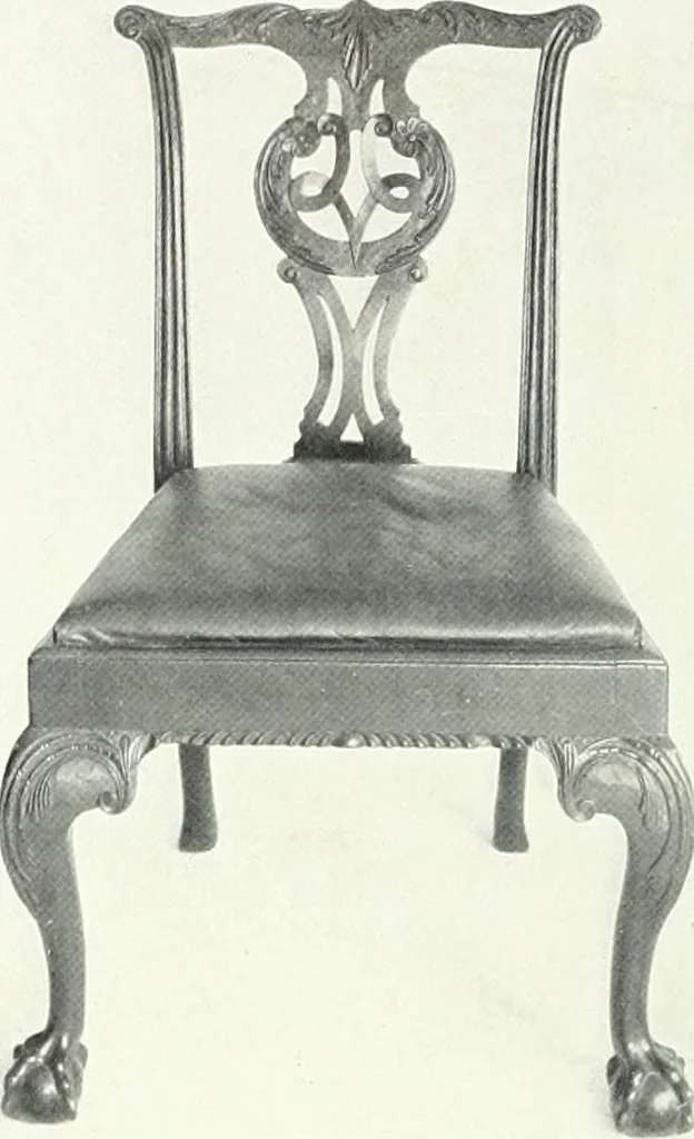 An illustration from Illustrated catalogue of a notable collection of beautiful English furniture of the XVII and XVIII centuries, 1910, leaf 197