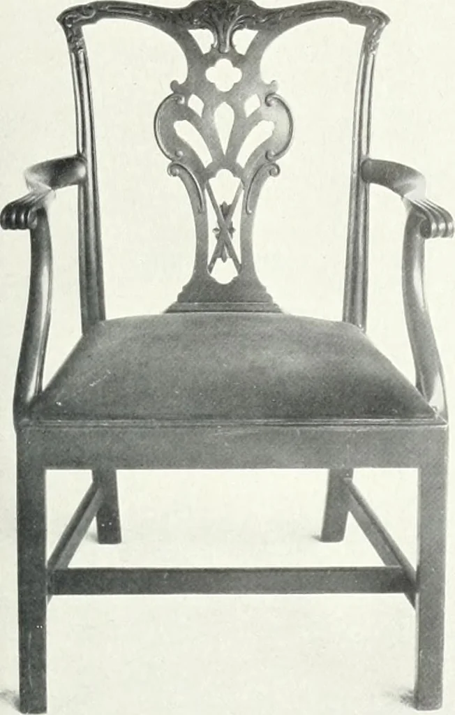 An illustration from Illustrated catalogue of a notable collection of beautiful English furniture of the XVII and XVIII centuries, 1910, leaf 202
