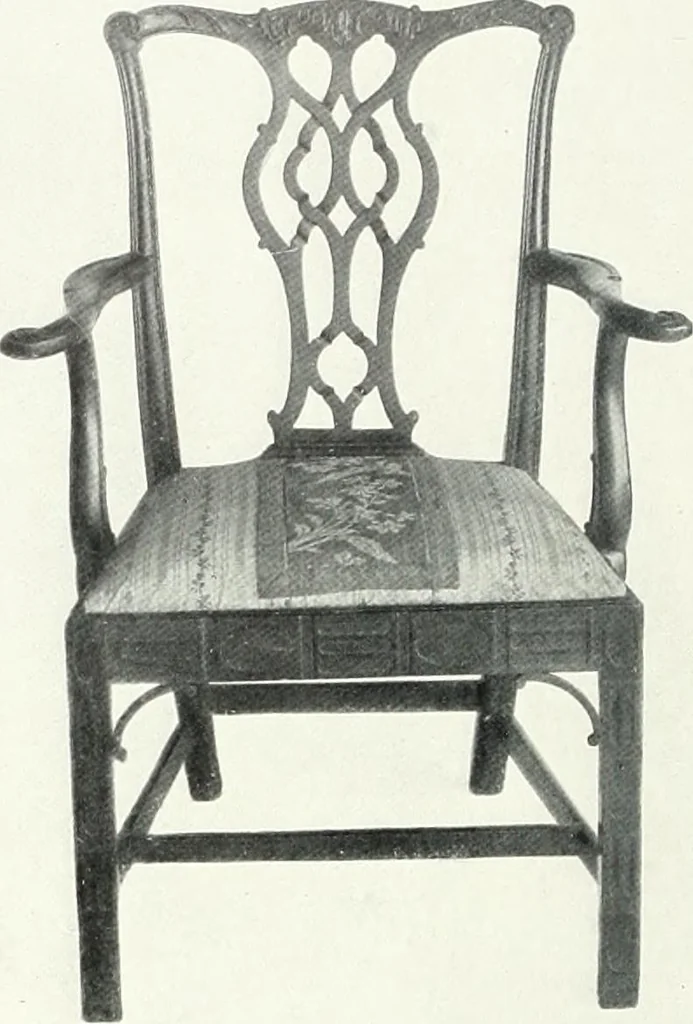 An illustration from Illustrated catalogue of a notable collection of beautiful English furniture of the XVII and XVIII centuries, 1910, leaf 203