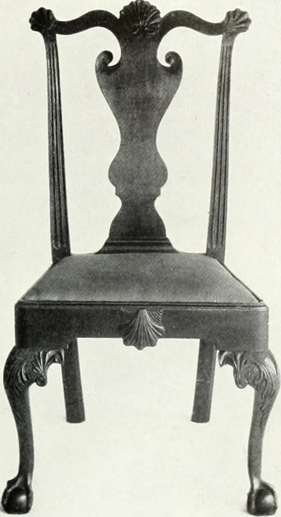 An illustration from Illustrated catalogue of a notable collection of beautiful English furniture of the XVII and XVIII centuries, 1910, leaf 216