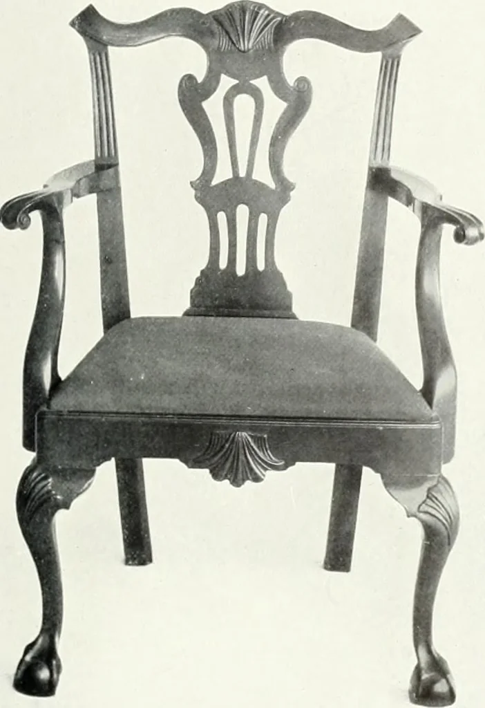 An illustration from Illustrated catalogue of a notable collection of beautiful English furniture of the XVII and XVIII centuries, 1910, leaf 222