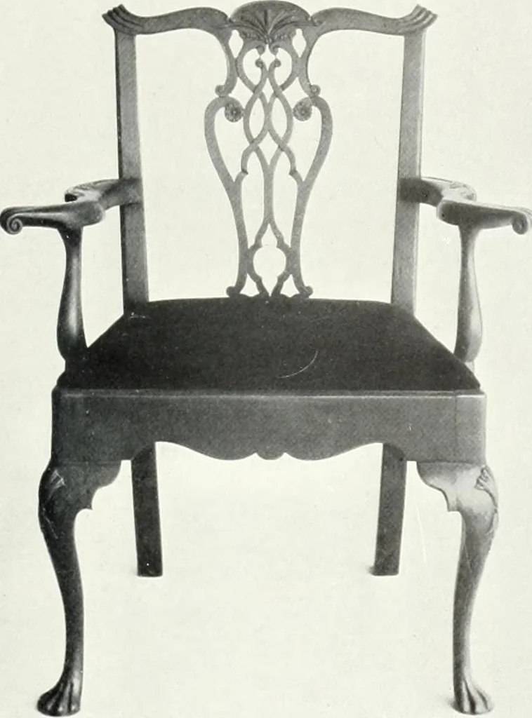 An illustration from Illustrated catalogue of a notable collection of beautiful English furniture of the XVII and XVIII centuries, 1910, leaf 242