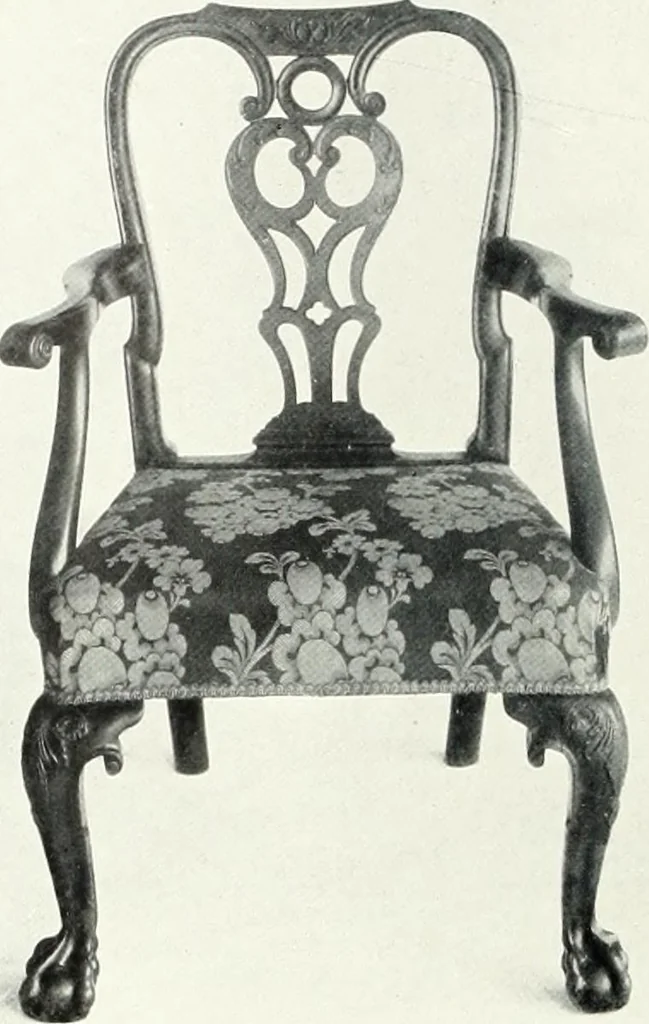 An illustration from Illustrated catalogue of a notable collection of beautiful English furniture of the XVII and XVIII centuries, 1910, leaf 399
