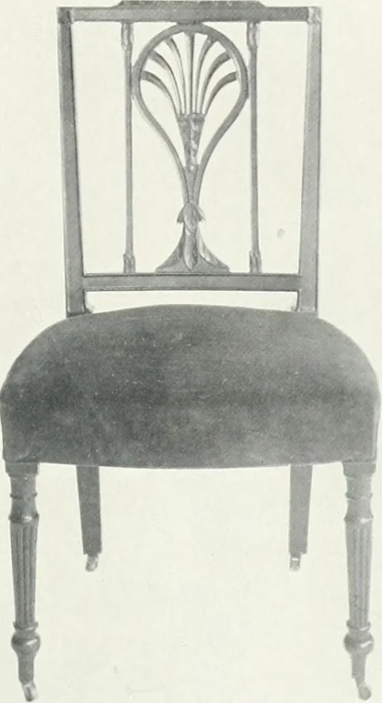 An illustration from Illustrated catalogue of a notable collection of beautiful English furniture of the XVII and XVIII centuries, 1910, leaf 44