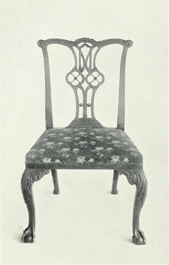 An illustration from Illustrated catalogue of a notable collection of beautiful English furniture of the XVII and XVIII centuries, 1910, leaf 49