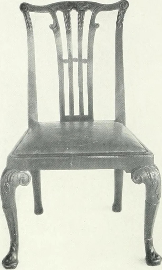 An illustration from Illustrated catalogue of a notable collection of beautiful English furniture of the XVII and XVIII centuries, 1910, leaf 51