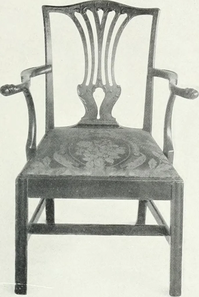 An illustration from Illustrated catalogue of a notable collection of beautiful English furniture of the XVII and XVIII centuries, 1910, leaf 56