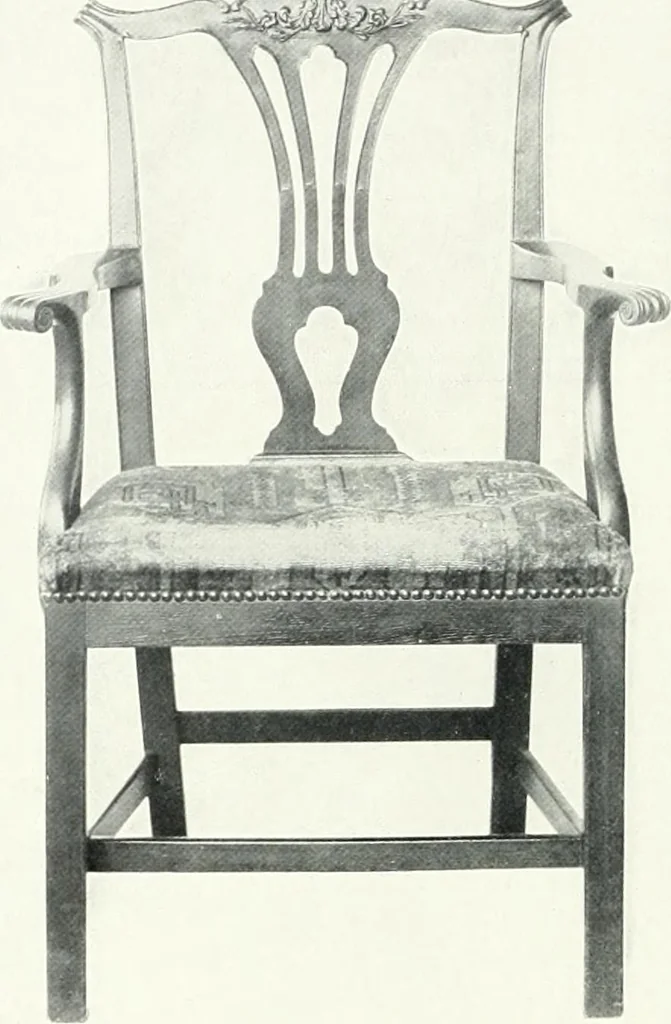 An illustration from Illustrated catalogue of a notable collection of beautiful English furniture of the XVII and XVIII centuries, 1910, leaf 57