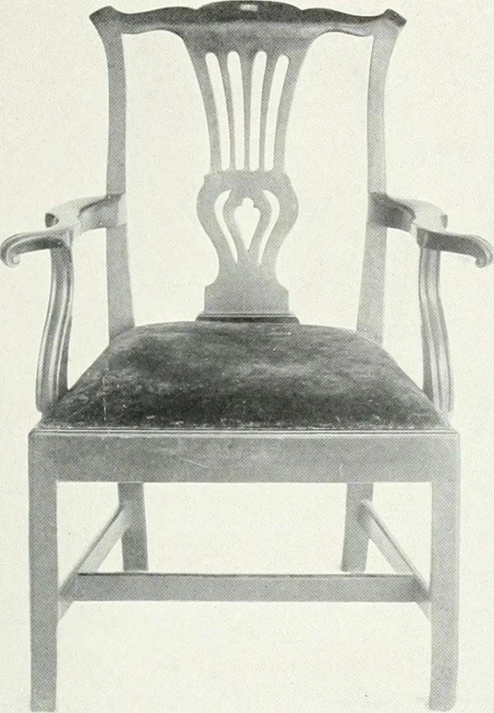 An illustration from Illustrated catalogue of a notable collection of beautiful English furniture of the XVII and XVIII centuries, 1910, leaf 58