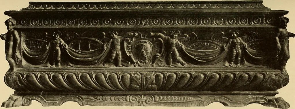 An illustration from Illustrated catalogue of the extraordinary collection of art treasures and antiquities acquired during the past year by Professore Commendatore Elia Volpi ... to be sold at unrestricted public sale at the American Art Galleries [on Monday, Tuesday and Wednesday afternoon, Dec. 17th, 18th and 19th, 1917], 1917, leaf 320