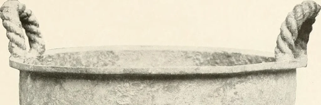 An illustration from Illustrated catalogue of the remarkable collection of ancient Chinese bronzes, beautiful old porcelains, amber and stone carvings, sumptuous eighteenth century brocades, interesting old paintings on glas and fine old carpets, rugs and furniture, from ancient palaces and temples of China comprising the private collection of a Chinese nobleman of Tien-Tsin, 1914, leaf 104