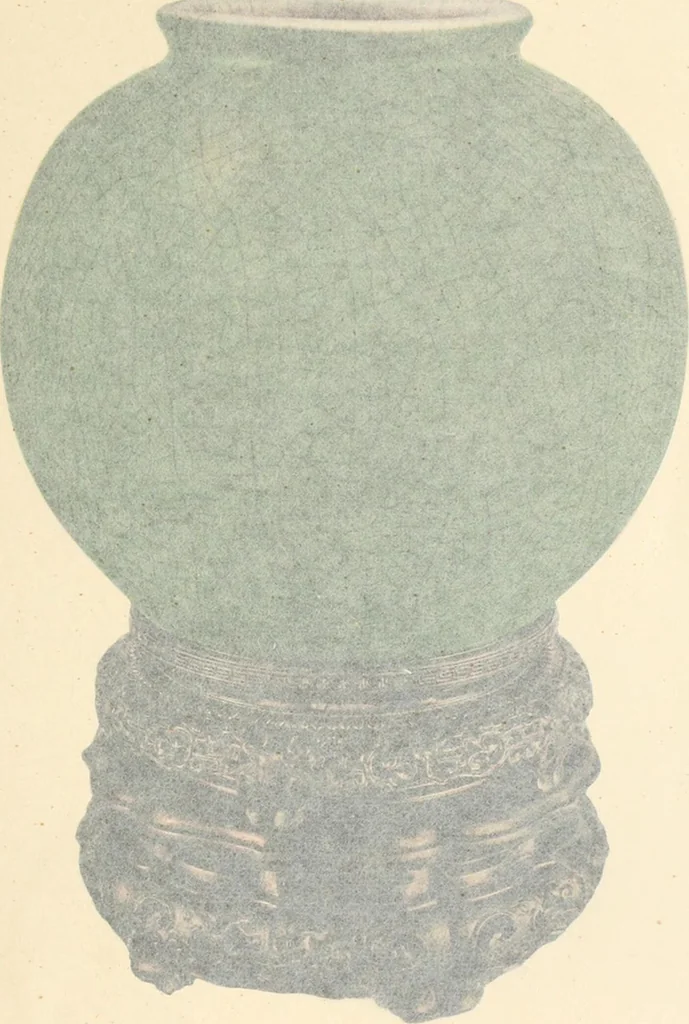 An illustration from Illustrated catalogue of the remarkable collection of ancient Chinese bronzes, beautiful old porcelains, amber and stone carvings, sumptuous eighteenth century brocades, interesting old paintings on glas and fine old carpets, rugs and furniture, from ancient palaces and temples of China comprising the private collection of a Chinese nobleman of Tien-Tsin, 1914, leaf 158