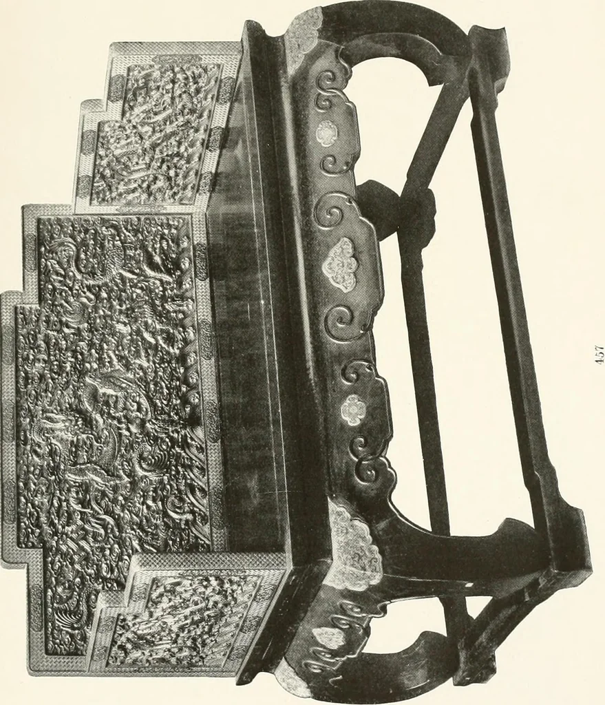 An illustration from Illustrated catalogue of the remarkable collection of ancient Chinese bronzes, beautiful old porcelains, amber and stone carvings, sumptuous eighteenth century brocades, interesting old paintings on glas and fine old carpets, rugs and furniture, from ancient palaces and temples of China comprising the private collection of a Chinese nobleman of Tien-Tsin, 1914, leaf 260