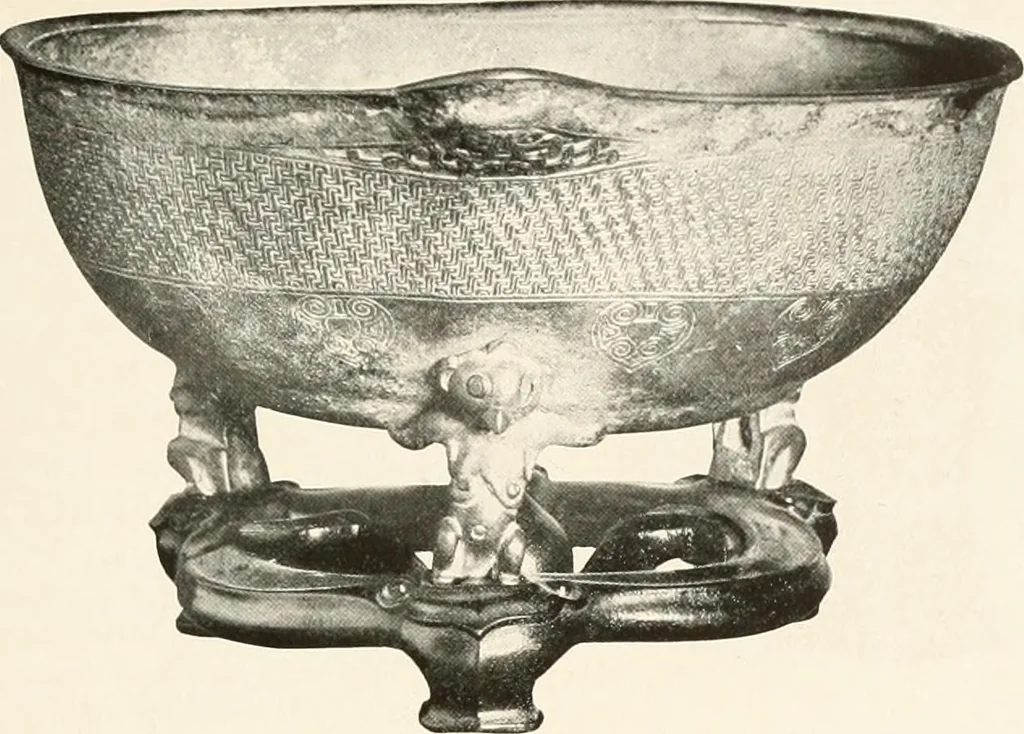 An illustration from Illustrated catalogue of the remarkable collection of ancient Chinese bronzes, beautiful old porcelains, amber and stone carvings, sumptuous eighteenth century brocades, interesting old paintings on glas and fine old carpets, rugs and furniture, from ancient palaces and temples of China comprising the private collection of a Chinese nobleman of Tien-Tsin, 1914, leaf 66