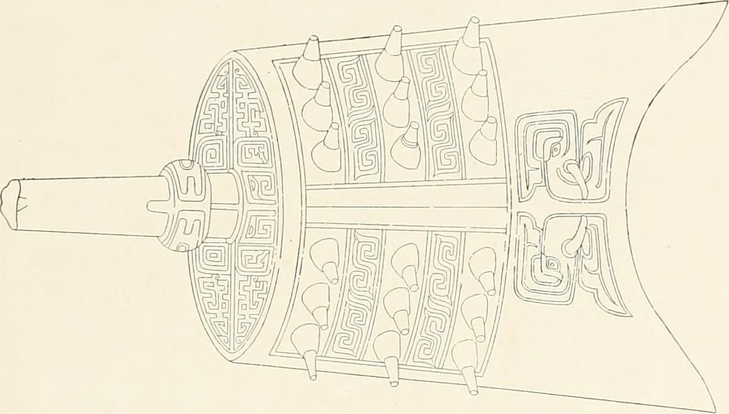 An illustration from Illustrated catalogue of the remarkable collection of ancient Chinese bronzes, beautiful old porcelains, amber and stone carvings, sumptuous eighteenth century brocades, interesting old paintings on glas and fine old carpets, rugs and furniture, from ancient palaces and temples of China comprising the private collection of a Chinese nobleman of Tien-Tsin, 1914, leaf 94