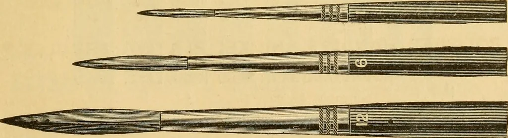 An illustration from Illustrated catalogue and price list of artists' materials, gold paint, bronze powders, metallics, metal leaf, &c. : colors and materials for china and glass painting ; colors and materials for oil, water color & pastel painting and drawing, &c., 1894, leaf 150