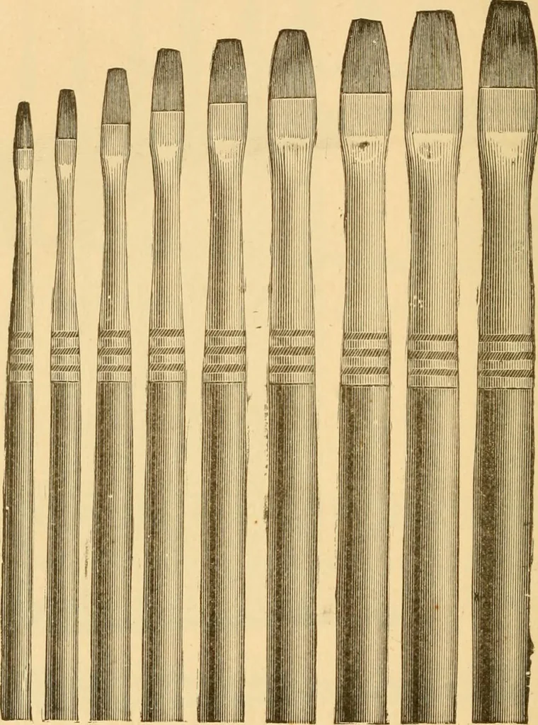 An illustration from Illustrated catalogue and price list of artists' materials, gold paint, bronze powders, metallics, metal leaf, &c. : colors and materials for china and glass painting ; colors and materials for oil, water color & pastel painting and drawing, &c., 1894, leaf 151