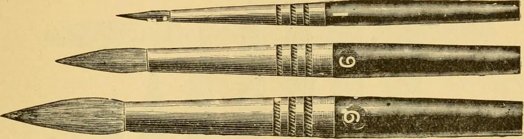 An illustration from Illustrated catalogue and price list of artists' materials, gold paint, bronze powders, metallics, metal leaf, &c. : colors and materials for china and glass painting ; colors and materials for oil, water color & pastel painting and drawing, &c., 1894, leaf 158