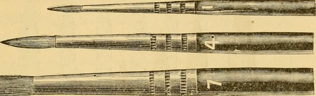 An illustration from Illustrated catalogue and price list of artists' materials, gold paint, bronze powders, metallics, metal leaf, &c. : colors and materials for china and glass painting ; colors and materials for oil, water color & pastel painting and drawing, &c., 1894, leaf 160