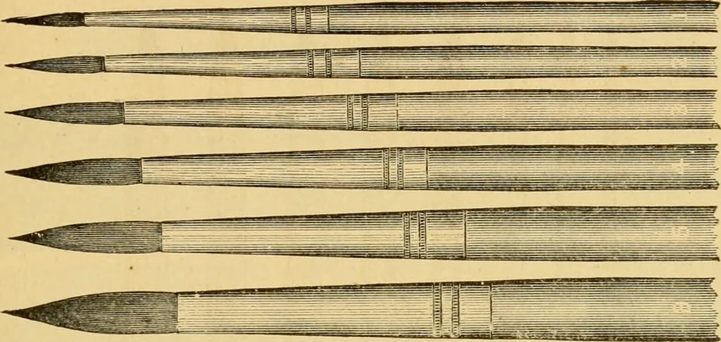 An illustration from Illustrated catalogue and price list of artists' materials, gold paint, bronze powders, metallics, metal leaf, &c. : colors and materials for china and glass painting ; colors and materials for oil, water color & pastel painting and drawing, &c., 1894, leaf 162