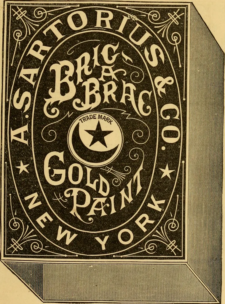 An illustration from Illustrated catalogue and price list of artists' materials, gold paint, bronze powders, metallics, metal leaf, &c. : colors and materials for china and glass painting ; colors and materials for oil, water color & pastel painting and drawing, &c., 1894, leaf 8