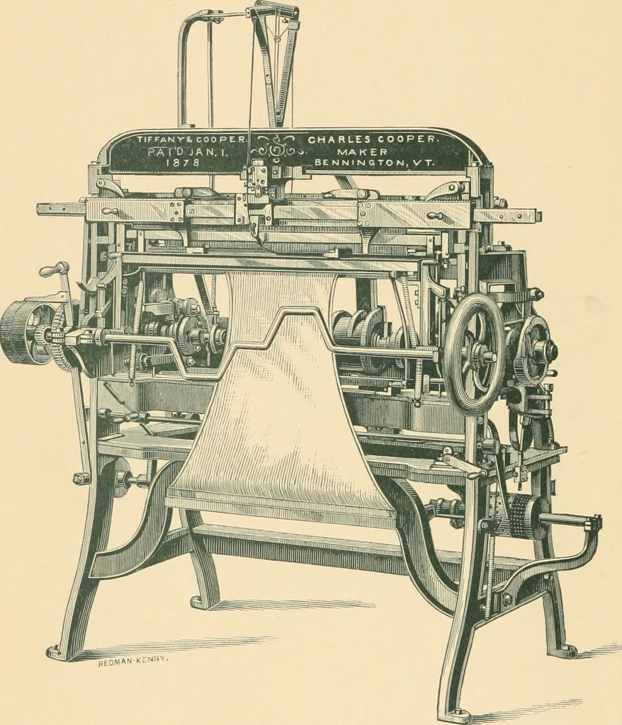An illustration from Illustrated and descriptive catalogue of automatic knitting machinery .., 1886, leaf 21