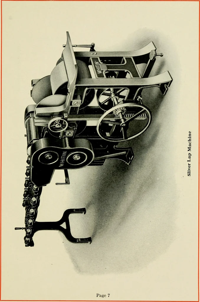 An illustration from Illustrated and descriptive catalog of Whitin cotton combing machinery : and handbook of useful information for overseers and operatives, 1922, leaf 10