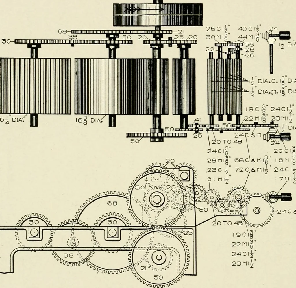 An illustration from Illustrated and descriptive catalog of Whitin cotton combing machinery : and handbook of useful information for overseers and operatives, 1922, leaf 17