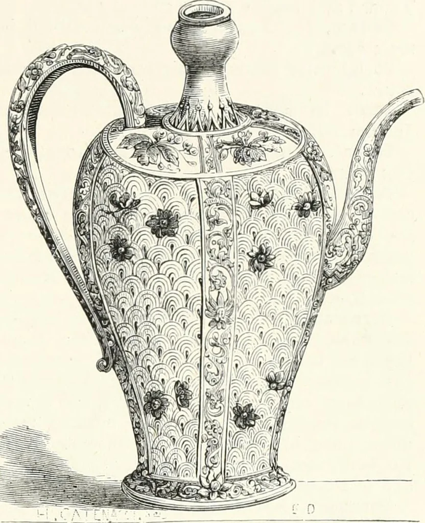 An illustration from An illustrated dictionary of words used in art and archaeology. Explaining terms frequently used in works on architecture, arms, bronzes, Christian art, colour, costume, decoration, devices, emblems, heraldry, lace, personal ornaments, pottery, painting, sculpture, &c., with their derivations, 1883, leaf 100