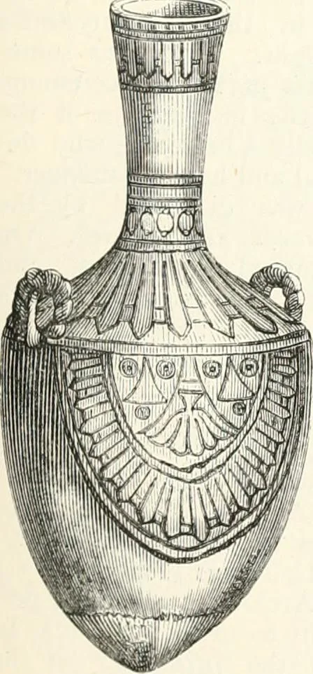 An illustration from An illustrated dictionary of words used in art and archaeology. Explaining terms frequently used in works on architecture, arms, bronzes, Christian art, colour, costume, decoration, devices, emblems, heraldry, lace, personal ornaments, pottery, painting, sculpture, &c., with their derivations, 1883, leaf 132