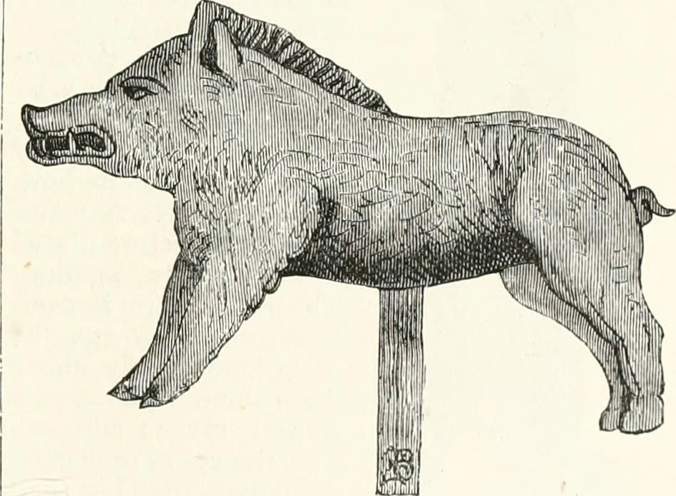 An illustration from An illustrated dictionary of words used in art and archaeology. Explaining terms frequently used in works on architecture, arms, bronzes, Christian art, colour, costume, decoration, devices, emblems, heraldry, lace, personal ornaments, pottery, painting, sculpture, &c., with their derivations, 1883, leaf 138