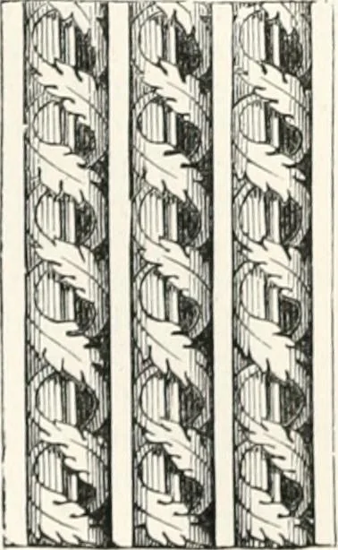 An illustration from An illustrated dictionary of words used in art and archaeology. Explaining terms frequently used in works on architecture, arms, bronzes, Christian art, colour, costume, decoration, devices, emblems, heraldry, lace, personal ornaments, pottery, painting, sculpture, &c., with their derivations, 1883, leaf 153