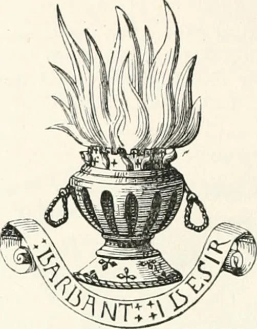 An illustration from An illustrated dictionary of words used in art and archaeology. Explaining terms frequently used in works on architecture, arms, bronzes, Christian art, colour, costume, decoration, devices, emblems, heraldry, lace, personal ornaments, pottery, painting, sculpture, &c., with their derivations, 1883, leaf 153
