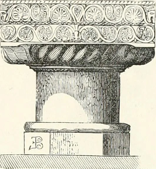 An illustration from An illustrated dictionary of words used in art and archaeology. Explaining terms frequently used in works on architecture, arms, bronzes, Christian art, colour, costume, decoration, devices, emblems, heraldry, lace, personal ornaments, pottery, painting, sculpture, &c., with their derivations, 1883, leaf 154